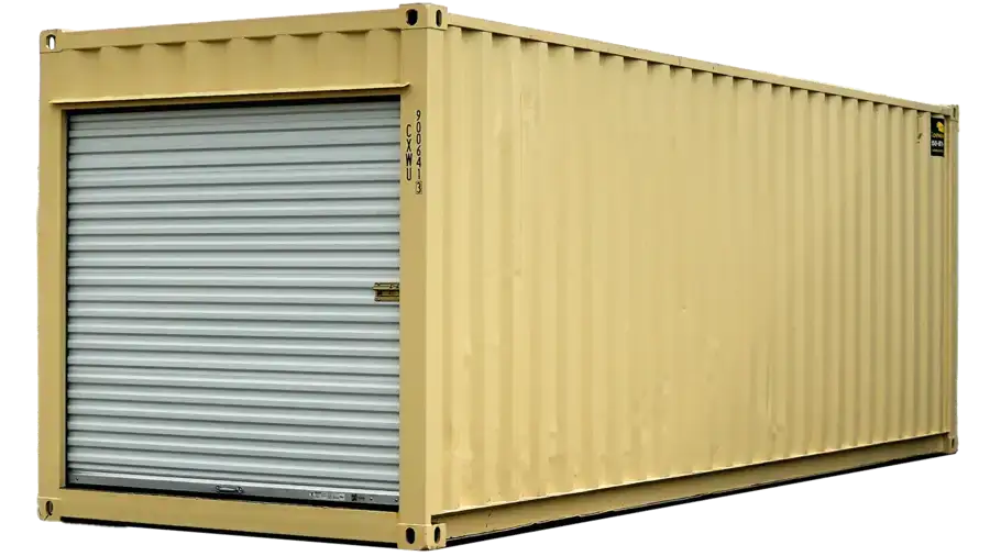 24ft Refurbished Storage Container with Roll-Up Door image 0