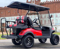 Red 2022 Alpha EV 2+2 Sport Golf Cart for Sale image 2