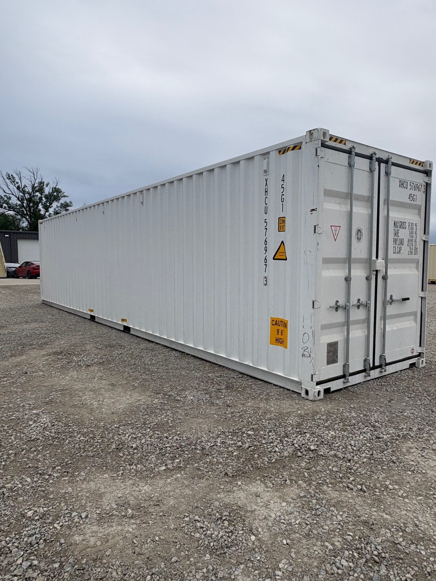NEW 40ft High Cube White Shipping Container – Pure White Single Door Storage Container image 2