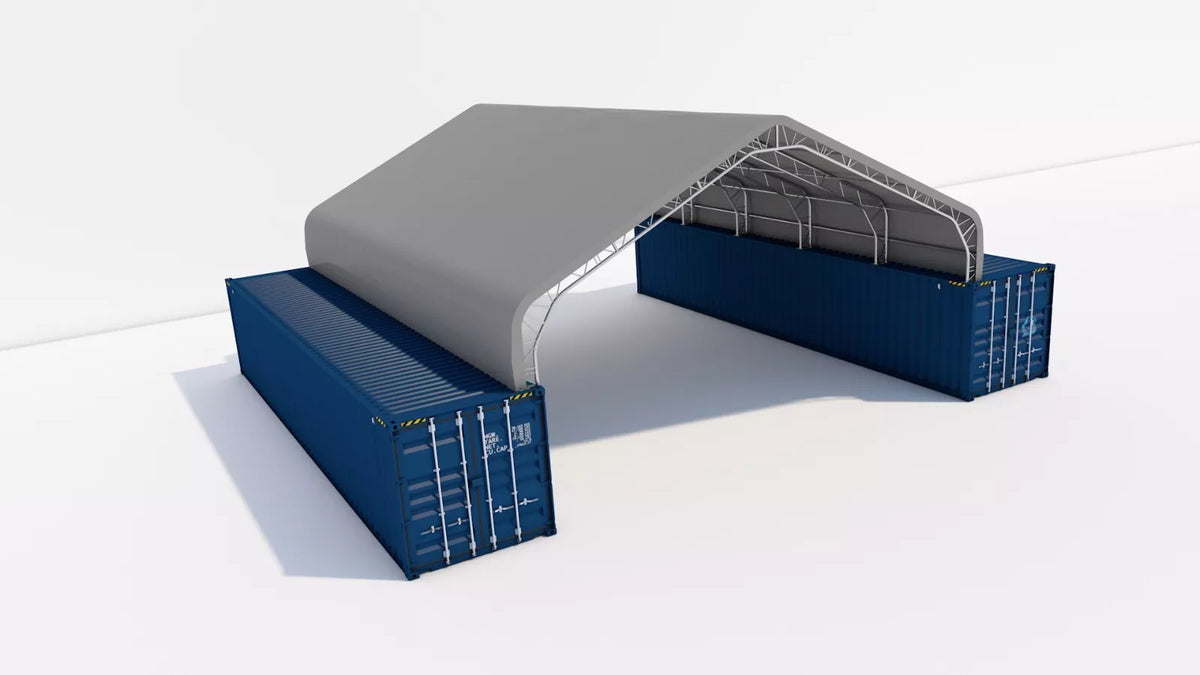 33W x 40L x 12H Peak Double Truss Kwanzaa Hut Shipping Container Roof Quonset image 0